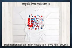 USA Patriotic Doodle Letters, Sublimation T-Shirt Png Design Product Image 2