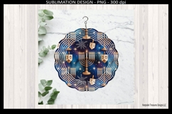 Hanukkah Menorah Wind Spinner Sublimation Png Template Product Image 2