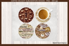 Coffee Delight Matching Coasters Four Different Designs Png Product Image 2