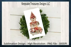 Red And Gold Vintage Tiered Tray Sublimation PNG Product Image 2