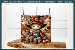 Cute Fall Scarecrow 20oz Straight Tumbler Wrap, Car Coasters Product Image 4