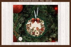 Vintage Christmas Ornament PNG, Buffalo Plaid Holiday Decor Product Image 4
