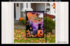 Happy Halloween Yard Flag, Black glitter, Sublimation Png Product Image 2