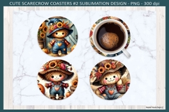 Fall Scarecrow Coasters, #2 Sublimation Png, Autumn Design Product Image 2