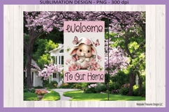 Welcome To Our Home Bunny Garden Flag PNG, Easter Bunny Flag Product Image 3