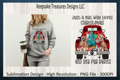 Girl Who Loves Christmas And Her Fur Babies Sublimation PNG Product Image 5