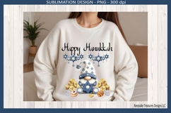 Happy Hanukkah Gnome Sublimation Png Design Product Image 2