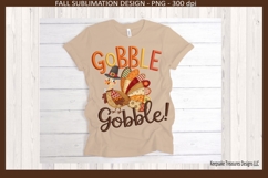 Gobble Gobble Faux Embroidery Thanksgiving Sublimation Png Product Image 3