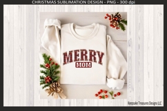 Merry Mom Buffalo Plaid Christmas Png Design Sublimation Product Image 3