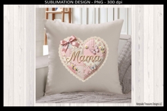 Mama Patchwork Heart PNG | Sublimation T-Shirt Design Product Image 4