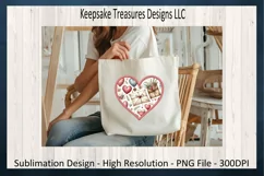Heart Stitch Faux Embroidery Valentines Day PNG Sublimation Product Image 4