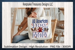 All American Dog Mom|Patriotic Dog Mom|Sublimation Tee Png Product Image 3