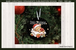 First Christmas, Sleeping Baby Bear, Sublimation Png, 2025 Product Image 3