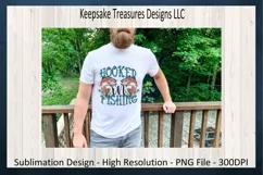 Hooked on Fishing Sublimation PNG, Fishing Tee Product Image 2