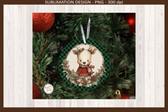 Vintage Christmas Ornament PNG, Buffalo Plaid Holiday Decor Product Image 5