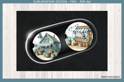 Old Fisherman’s Treasures seaside shop illustration with fishing gear and coastal decor