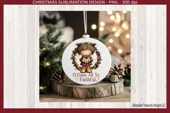 O Come All Ye Faithful Sublimation Png, Whimsical Christmas Product Image 4