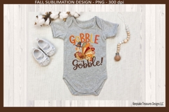Gobble Gobble Faux Embroidery Thanksgiving Sublimation Png Product Image 5