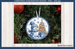 Merry Christmas Snowmen Tree Ornaments Sublimation Png Product Image 3