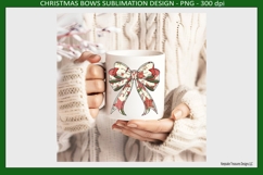Christmas Bows Plaid Patchwork Sublimation Png Design Product Image 4
