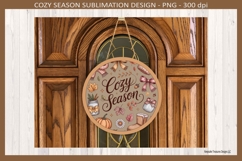 Fall Door Sign, Cozy Season, Sublimation Png, Autumn Product Image 3