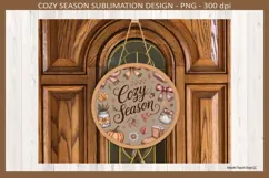 Fall Door Sign, Cozy Season, Sublimation Png, Autumn Product Image 3