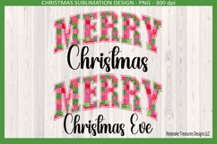Merry Christmas Eve &amp; Merry Christmas Bright Patchwork Png Product Image 1