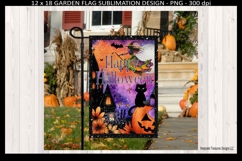 Happy Halloween Yard Flag, Black glitter, Sublimation Png Product Image 3