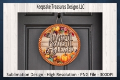 Thankful Grateful &amp; Blessed Fall Wreath Attachment Png Product Image 1