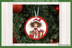 Quirky Christmas Girl Ornaments, Sublimation Png Template Product Image 3