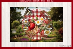 Strawberry Basket Wind Spinner Sublimation Template Png Product Image 2