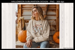 Halloween Spooky Mom, Lace Outline Letters, Sublimation Png Product Image 4