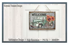 Welcome Sunflower Vintage Truck, PNG for Sublimation Product Image 3