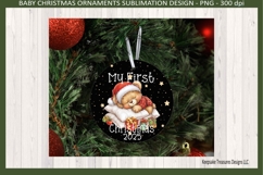 My First Christmas, Baby Bear, Christmas Ornament Template Product Image 3