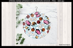 Blue Gingham Spring Ladybug Wind Spinner Sublimation Png Product Image 2