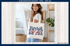 Baseball Mom Faux Embroidery - Spring Sports Sublimation PNG Product Image 3