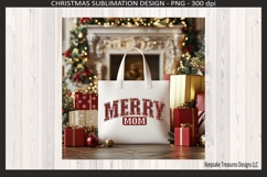 Merry Mom Buffalo Plaid Christmas Png Design Sublimation Product Image 2