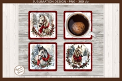 Christmas Square Coaster PNG, Winter Theme, Sublimation Png Product Image 5