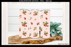 Sweet Summer Time Strawberry 20oz Tumbler Wrap Png Printable Product Image 1