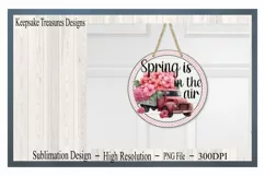 Spring Is In The Air| Vintage Truck Wreath|Sublmation PNG Product Image 3