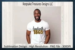 Juneteenth 1865, Faux Embroidery Alpha, T-Shirt PNG Design Product Image 5