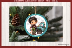 Quirky Christmas Boy, Truck Ornaments, Sublimation Png Product Image 3