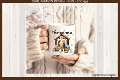 For Unto Us A Child Is Born Sublimation Png Design Product Image 3