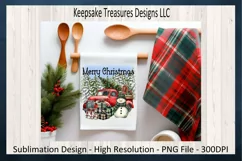 Merry Christmas Red Vintage Truck Winter Theme PNG Design Product Image 5