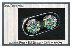 Daisies and Wildflower 20oz Tumbler Wrap and Car Coaster PNG Product Image 2