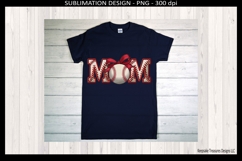 Mom Baseball Sublimation Png Faux Embroidery, Game Day Shirt Product Image 4