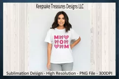 Mom Faux Embroidery Hearts and Brushstroke Coquette Bows PNG Product Image 3