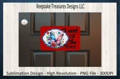 Land Of The Free, Butterfly Door Hanger, Sublimation PNG Product Image 2