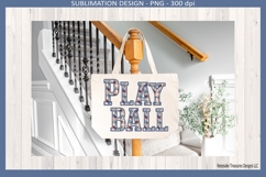 Baseball Blue Crochet Border Sublimation Alphabet Png Product Image 3