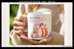 Hey There Pumpkin, Faux Embroidery, Coquette Bow Sublimation Product Image 2